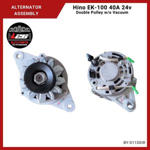 Alternator Assembly for Hino EK-100 Engine 40AMP 24v Double Pulley without Vacuum BY-01100IR
