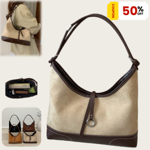 ZEFAN 【COD】แฟชั่นวินเทจใหม่กระเป๋าผู้หญิงลำลองถังน้ำกระเป๋าความจุขนาดใหญ่ใต้วงแขน