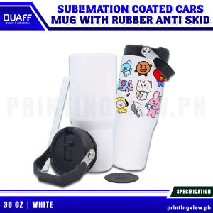 Printing View - 30oz QUAFF Sublimation Mug White Cars Mug with Rubber Bottom