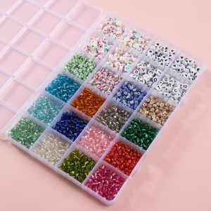 ชุดร้อยลูกปัด เซ็ตลูกปัด DIY พร้อมอุปกรณ์และกล่องจัดเก็บ 24 ช่อง ฝึกสมาธิ พัฒนาความคิดสร้างสรรค์ ส่งจากไทย