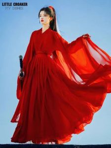 Chinese Traditional Folk Dance Costume Women Hanfu Clothing Lady Ancient Swordsman Cosplay Outfit Tang Dynasty Stage Dance Wear2026