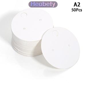 Heabety 50pcs vòng tông Bông tai thẻ hiển thị trống Kraft Giấy trang sức treo thẻ cho Bông tai tai Studs bán bao bì