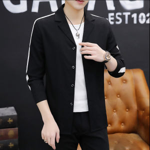 Áo sơ mi nam áo sơ mi cổ vest phối kẻ đen trắng cánh tay tạo điểm nhấn hàng thiết kế cao cấp T12