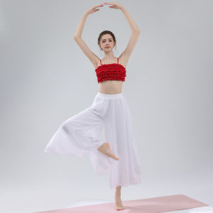 Bộ Thể Thao Tập Yoga Múa BY-2339 Lụa Cao Cấp Áo Cúp Ngực Quần Leeging Kiểu Váy Xòe