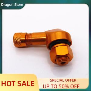 Dragon ก้านวาล์วมอเตอร์ไซค์1ชิ้น ขอบวาล์วอลูมิเนียมอัลลอยด์มุม90องศาฝาครอบวาล์วยางแบบไม่มียางในสำหรับชิ้นส่วนล้อขอบ