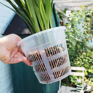 Fantic 11 14cm Mesh Pot Root Control Transparent Flowerpot For Orchid Flower Breathable Growth Container Garden Plastic Flower Pot