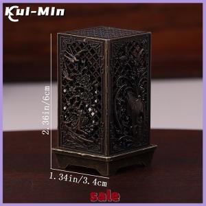 Kui-Min Alloy Censer Incense Holder Square Cylinder Vertical Incense Indoor Aromatherapy Home Ornament Chinese Inense s