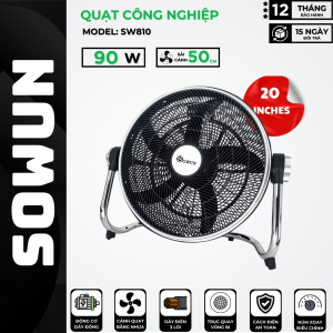 Quạt Sàn Công Nghiệp SOWUN SW810 Cánh Nhựa Cao Cấp Công Suất 90W Diện Tích Làm Mát Rộng