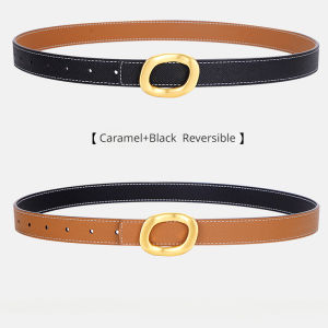【Gift Box】2.5cm Athosline Reversible Belt for Women Genuine Leather Belt Black Belt for Dress INS Fashion Accessories for Lady Sorrygift for Her