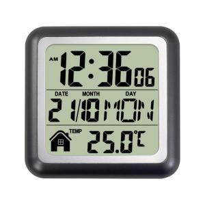 Waterproof Digital Clock With Multiple Language Week Display with Temperature Time Date Suction Cup Wall Mount