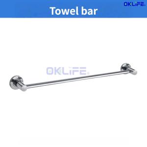 [OKLIFE®]Rustproof 304 Stainless Steel Towel Rod Single/Double Bar No-Drill Wall Mount for Bathroom Organization
