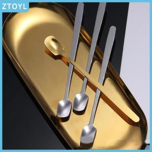 ZTOYL 1PCS Stainless Steel Long Handle Ice Spoon Tableware For Coffee &Tea Ice Cream Dessert Stirring Spoons Scoop