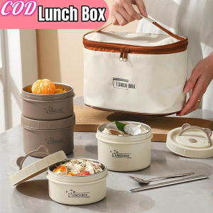 2 Layer Portable Leak-Proof Bento Lunch Box with Bag Thermal Keep Warm 4h 304 Stainless Steel Food Container