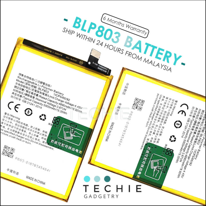 Batterie De Rechange BLP803 5000mAh – Compatible Oppo Realme 9, V3, C17, Narzo 30 5G | Avec Outils