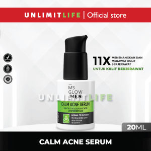 Ms Glow For Men Serum Calm Acne (HIJAU) 20ml - Mengatasi Menyamarkan Kulit Berjerawat Mengontrol Kulit Berminyak Menjaga Skin Barrier
