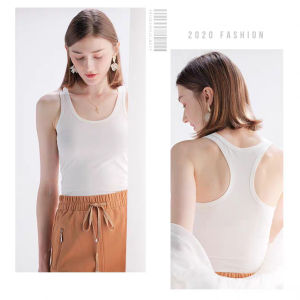 Summer Soft Cotton Women Tank Top Fitness Round Neck Sleeveless Sport T Shirt Vest Singlets Lady Bottoming Tees White Black Grey Tanks