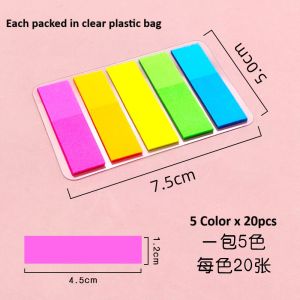 100pcs Colorful Self Adhesive Memo Sticky Note Sticker 便利贴