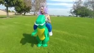 2025HTsdfeSame Style as Tiktok Parent-Child Inflatable Green Dinosaur Inflatable Costumes Halloween Christmas cosplay Performance costume