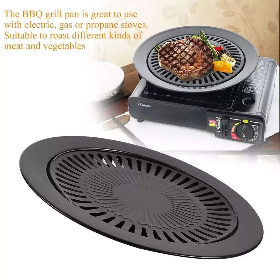MHG Stovetop Korean BBQ Grill Pan Plate Non Stick Indoor Barbecue