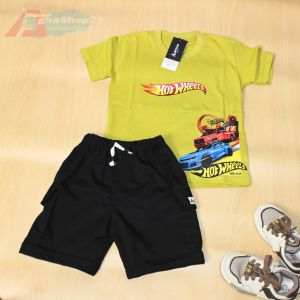 BAJU ANAK SETELAN ANAK LAKI LAKI MOTIF HOTWHEELS UNTUK USIA 1-6 TAHUN Fashion Anak