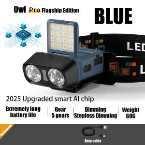 Tropicana 360 Headlamp Boleh dicas semula Headlamp Rechargeable Head Lamp 900LM Super Bright Waterproof Headlight Warsun touch light