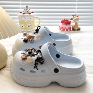[Free Shipping] New Summer Styles: Fashionable And Breathable EVA Platform Clogs With Thick Soles Featuring A Creative Design Lightweight Construction And Durable Wear With A Closed-Toe Design For Women