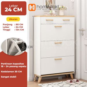 Homedoki Rak Sepatu / Lemari Sepatu Kayu /  Lemari Kabinet Kayu Minimalis / Rak Sepatu Kayu / Shoes Cabinet