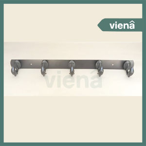 [ VIENA ] Kapstok Gantungan Baju Cantelan Baju Hanger Dolphin Jumbo 5 Kait Stainless Steel Hitam XB-008