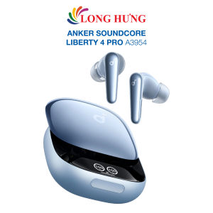 Tai nghe Bluetooth True Wireless Anker Soundcore Liberty 4 Pro A3954 - Hàng chính hãng - Thiết kế nắp trượt nổi bật màu sắc sang trọng bắt mắt Tích hợp màn hình và thanh cảm ứng Trang bị 6 micro AI khử ồn hiệu quả