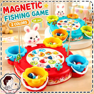 Electric Magnetic Fishing Toys 360 Rotating Plate Music Lights Safe Bpa-free Plastic Kids 3+ Hari