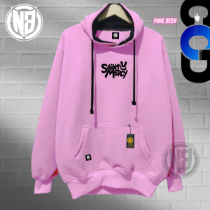 Hoodie Sweater Pull Over Distro Cowok/Cewek Oversize Ukuran Jumbo Warna Carcol High Quality Premium Best Seller Hudi Switer Pria/Wanita Bahan Katun Fleece Motif SAINT MERCY