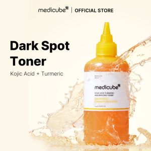 Medicube Kojic Acid + Turmeric Resurfacing Toner 250ml | Exfoliating | Brightening | Fade Dark Spots | Even Skin Tone | Body & Face Care