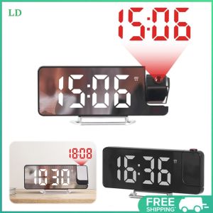COD [Free Shipping] Compact Projection Alarm Clock with Adjustable Brightness Digital Clock and Candleholder for Night Use