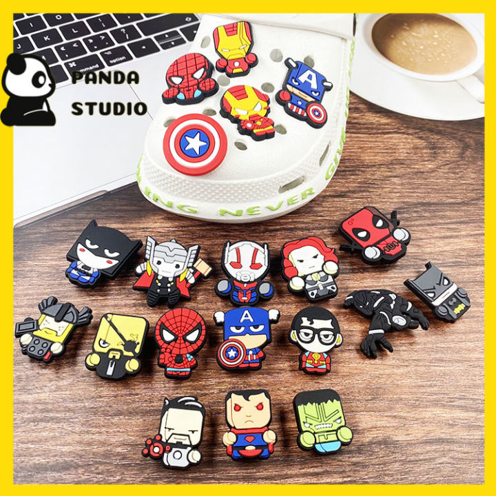 Super hero The Avengers Jibbitz for Crocs shoes bags Charms Designer custom Croc Charms Soft PVC Shoe Charms Lazada PH