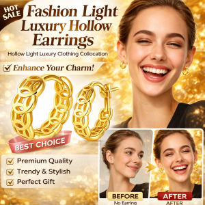 Sterling Silver Earrings for Good Fortune and Luck Light Luxury Hollow Copper Coin Earrings Fashionable Hollow-Out Ear Cuffs Daily Wear