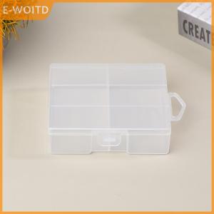 【E-WOITD】 1pc Transparent Battery Storage Box For AA Batteries Plastic Organizer With Hardware Accessories And Clear Divider With Cove