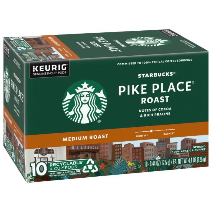 Starbucks Pike Place Roast, Medium Roast, Keurig KCup Coffee Pods, Box