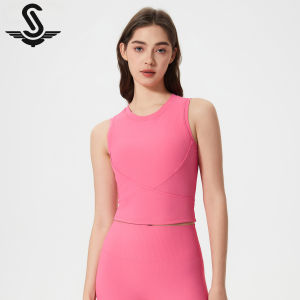 Succming Pilates Spring Summer New High Elastic Strap Chest Pad Sleeveless Yoga Suit Push Up Shockproof Running Fitness Sports Vest Women D25041
