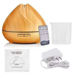 400ML 7LED Wood Grain Air Humidifier For Room Purifier With Essential Oil Aroma Diffuser Night Light Air Purifier For Home Bedroom