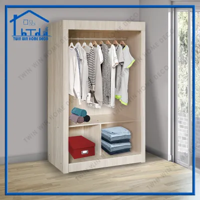[Only KL & Selangor area] Twin Win Home 4 Feet Sliding Wardrobe (Assembled Item) - Beige Color