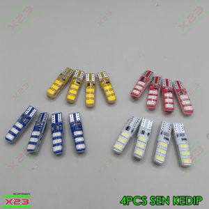 4 PCS Lampu Sen Jelly Kedip LED T10 6 Mata universal SUPER TERANG - sen jelly flash-lampu sen kedap kedip