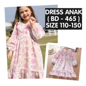 (LOLI-JKT) BD- 465 DRESS ANAK BAGUS FULL BUNGA FREE PIN SIZE 110-150
