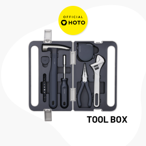 HOTO Household Hand Tool Set – 7-in-1 Kit with Hammer Pliers Spanner Screwdriver & Tape Measure