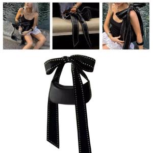 Bowknot Studded túi xách cho hợp thời trang túi đeo vai da PU cho nữ nách ví cho các bên và lễ hội
