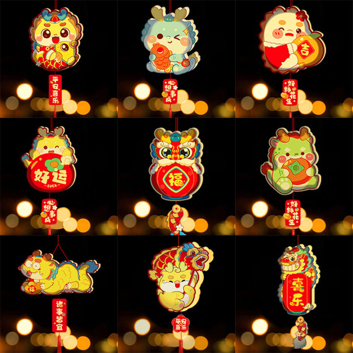 Sjsv 1pc Diy Cartoon Dragon New Year 2024 Handheld Lantern Craft Pack 