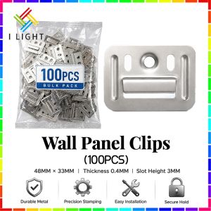 (Fast&COD)100PCS Wall Panel Clips Wall Metal Clip WPC Panel Clip Cladding Clip For Ceiling Fluted