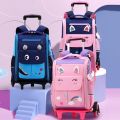 ZIRANYU NEW  Big Capacity Trolley school Bag for  kids Girls School Rolling Backpacks Wheels detachable boys school bag Kids Trolley case book bag. 