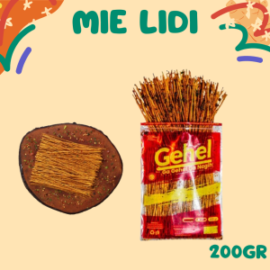 Gehel Mie Lidi 200gr - Makanan Ringan Lidi lidian varian rasa / Lidi lidian pedas / Lidi lidian / Lidi lidian extra pedas / Lidi lidian gepeng / Lidi lidian jadul / Lidi lidian pedas daun jeruk