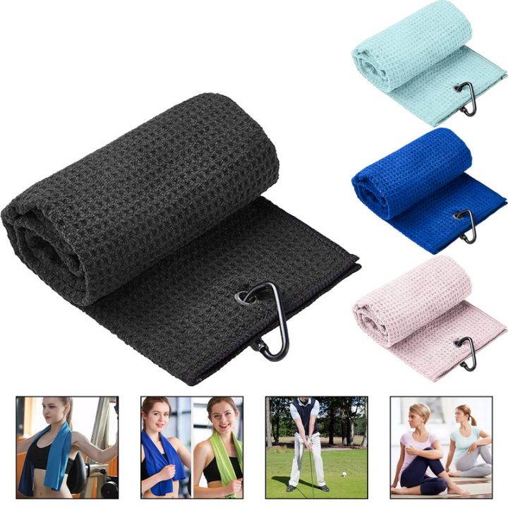 GYM%C2%B7PRO%20Golf%20Towel%2040x60cm%20Microfiber%20With%20Hook%20Heavy%20Duty%20Clip%20Waffle%20Absorbent%20Quick-drying%20for%20Golf%20Lovers%20Sports%20-%20Image%205
