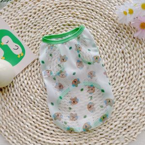 Áo ba lỗ thun lỗ dệt kẻ thoáng khí mùa hè cho chó to lớn và vừa in hình - Đen Ta Pet shop